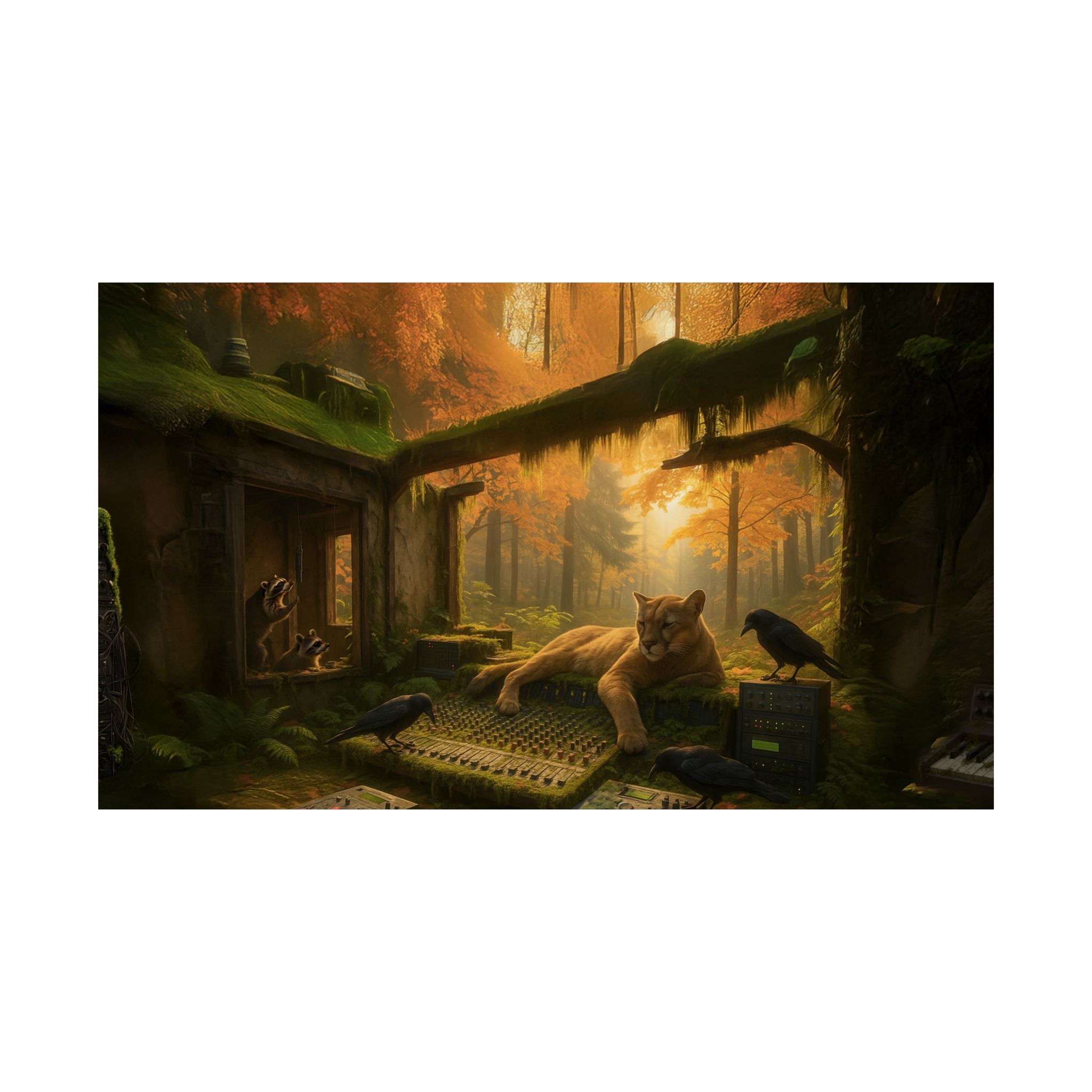 Autumn Forest Studio Wildlife Art Poster