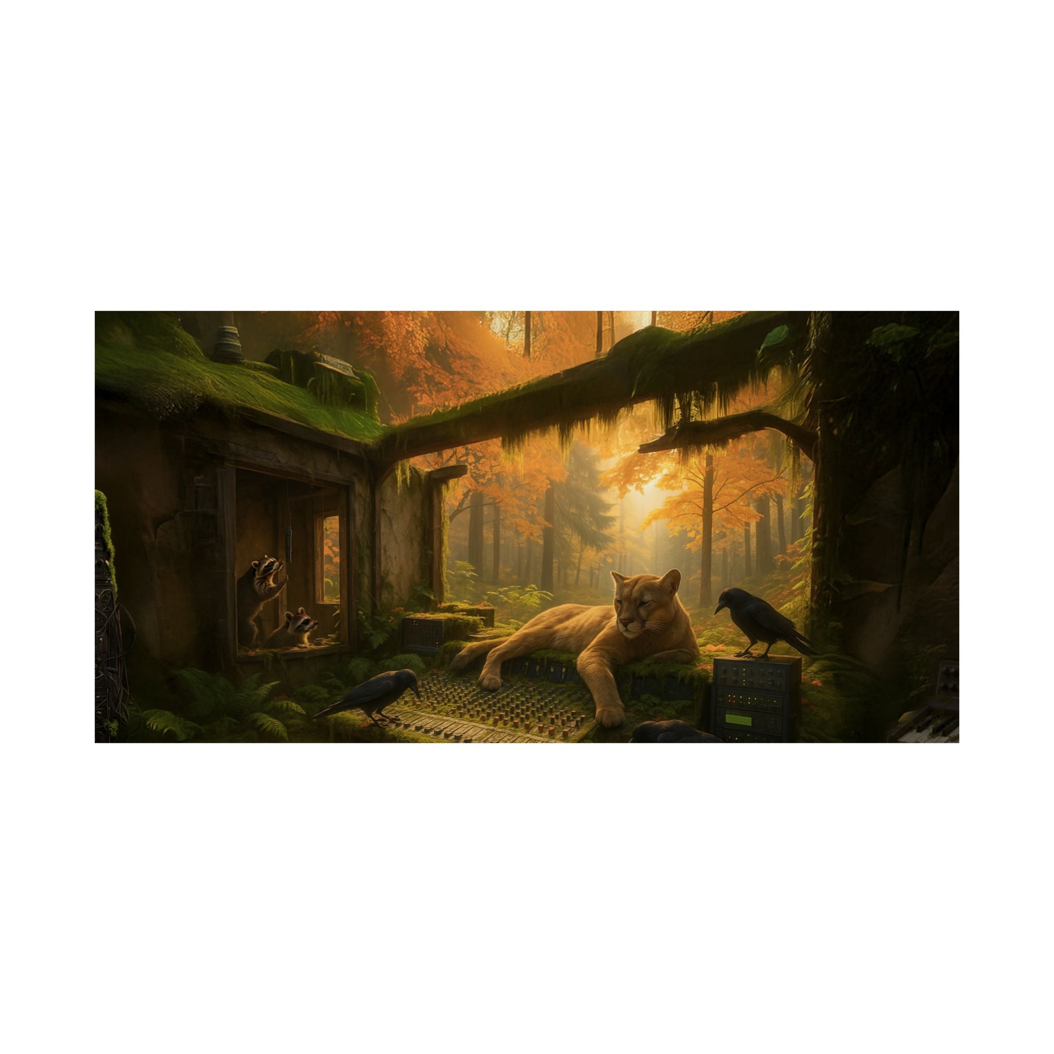 Autumn Forest Studio Wildlife Art Poster