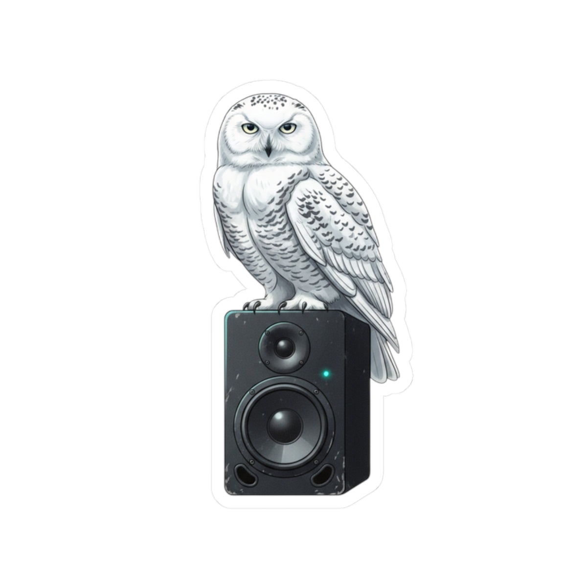 Snowy Owl on Speaker Sticker | Music meets Wildlife