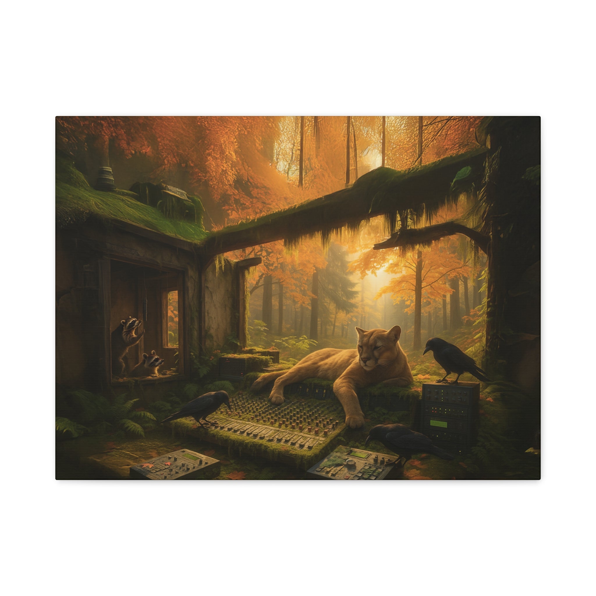 Autumn Forest Music Studio Cougar Canvas Art
