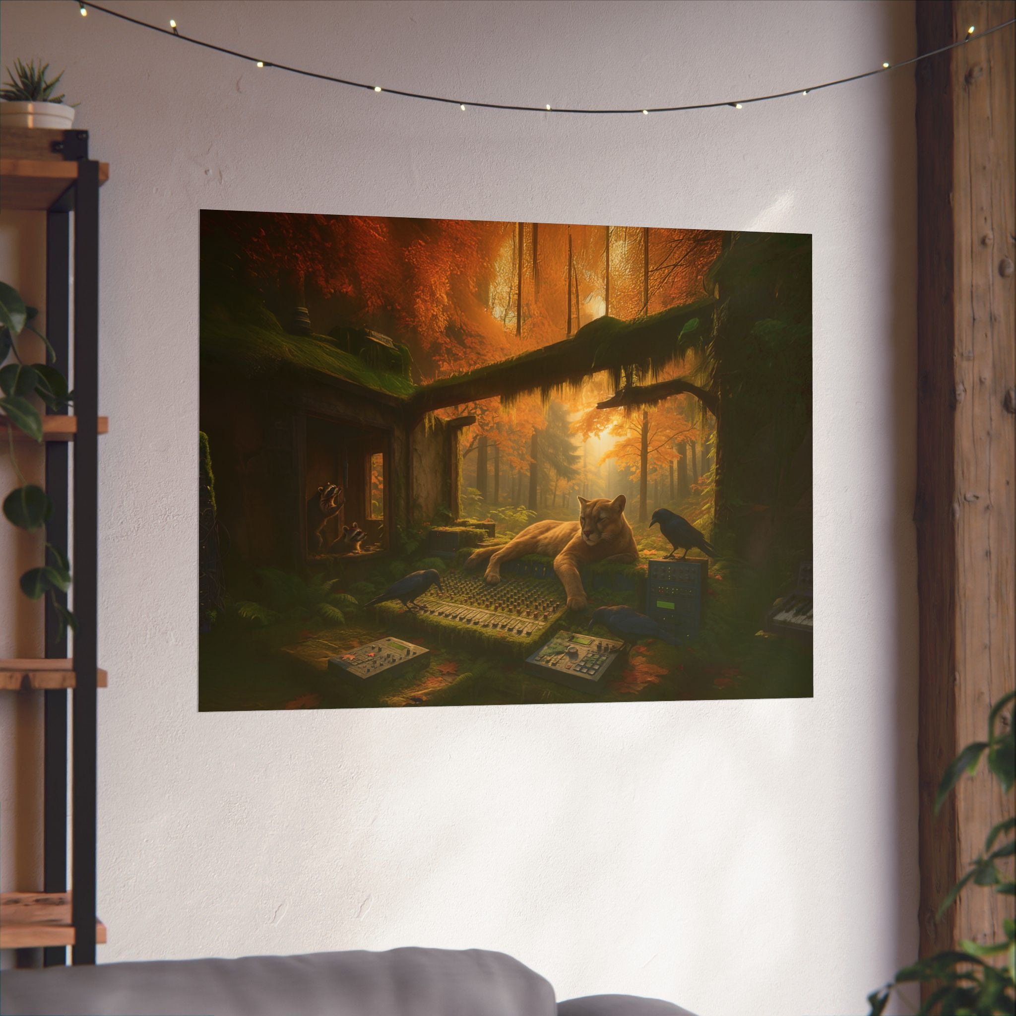 Autumn Forest Studio Wildlife Art Poster