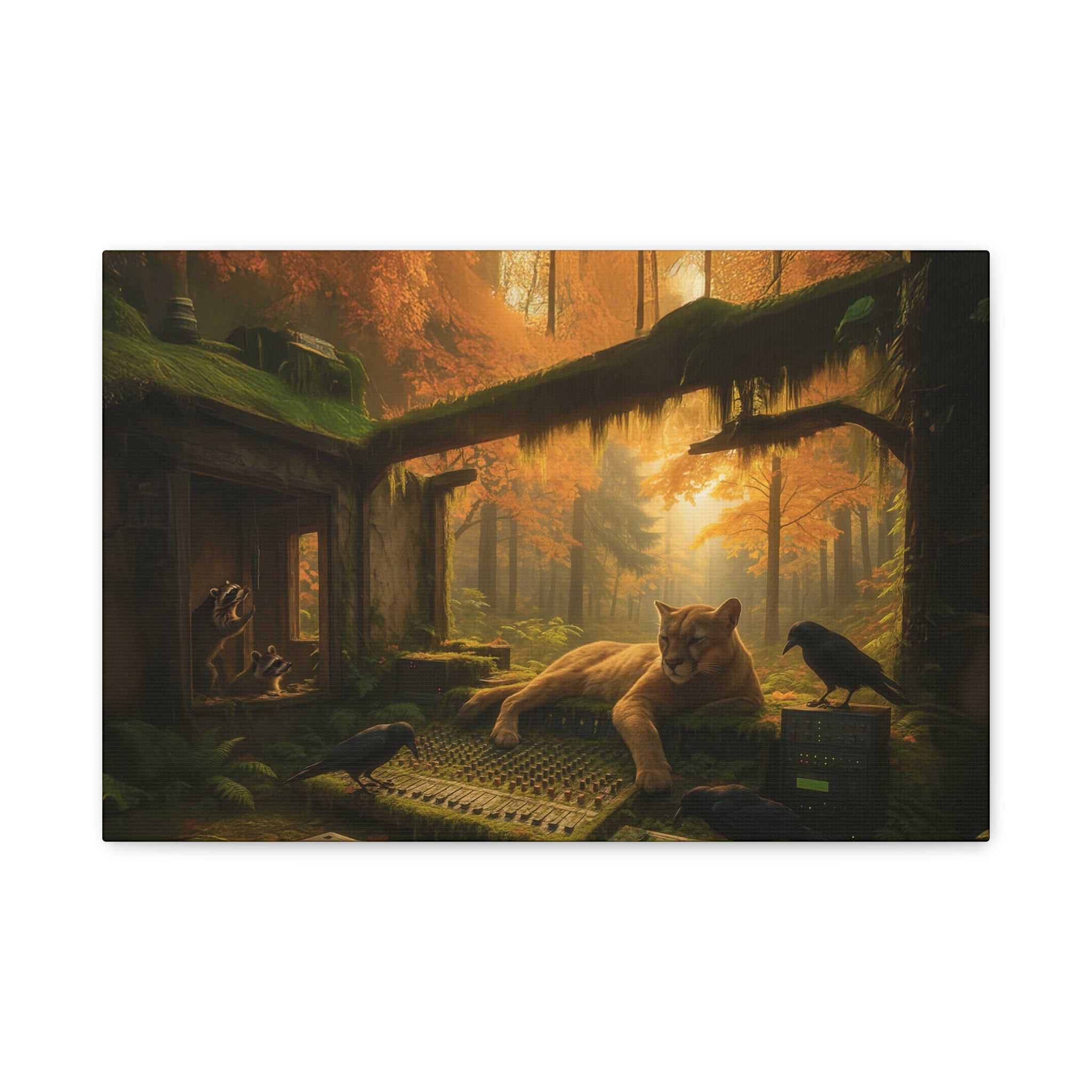 Autumn Forest Music Studio Cougar Canvas Art