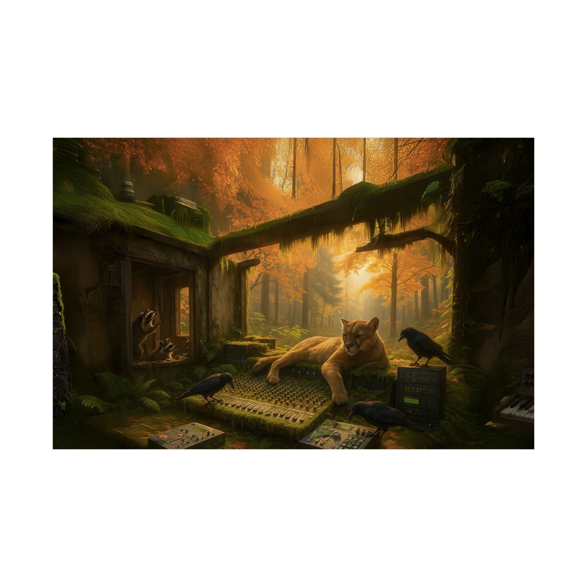 Autumn Forest Studio Wildlife Art Poster