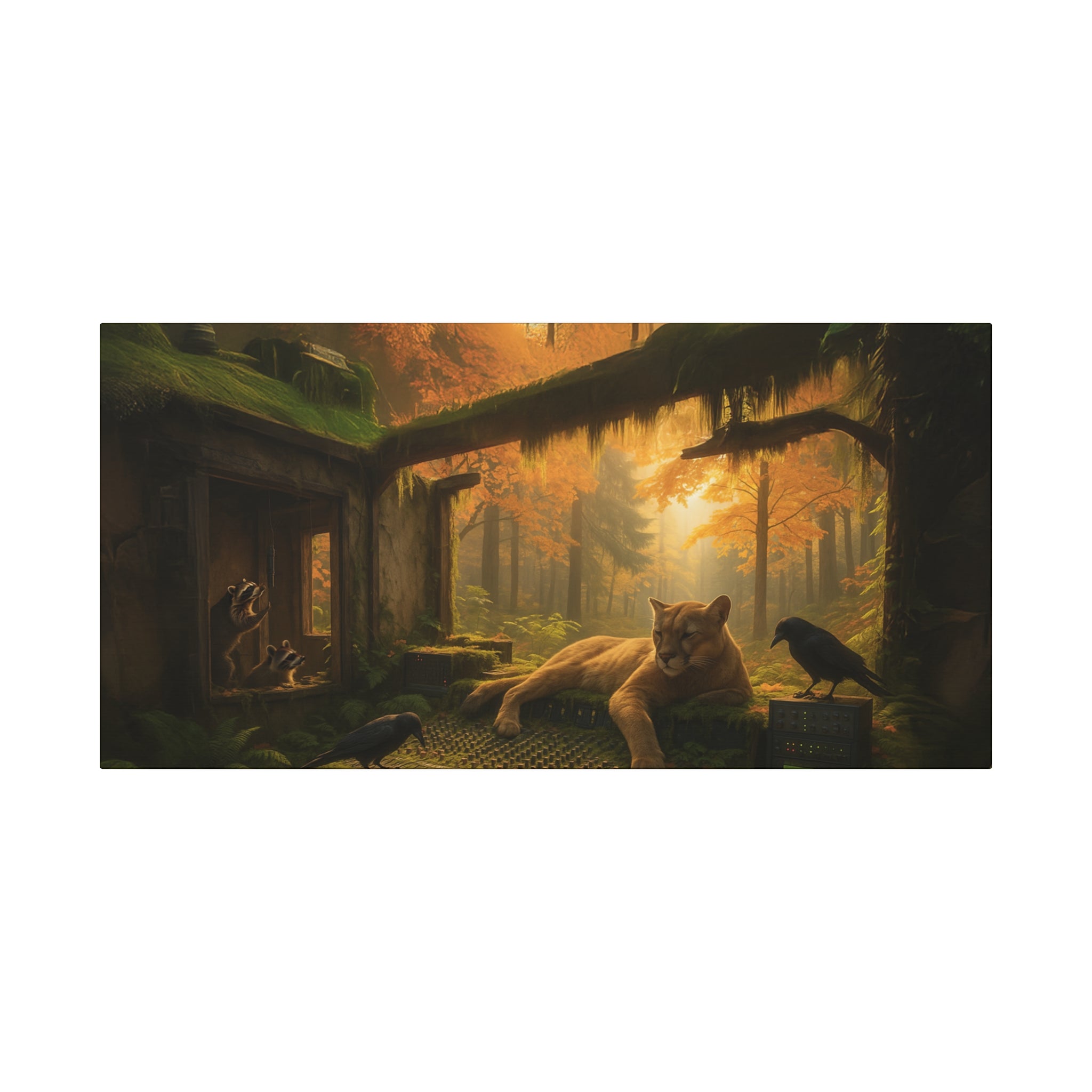 Autumn Forest Music Studio Cougar Canvas Art
