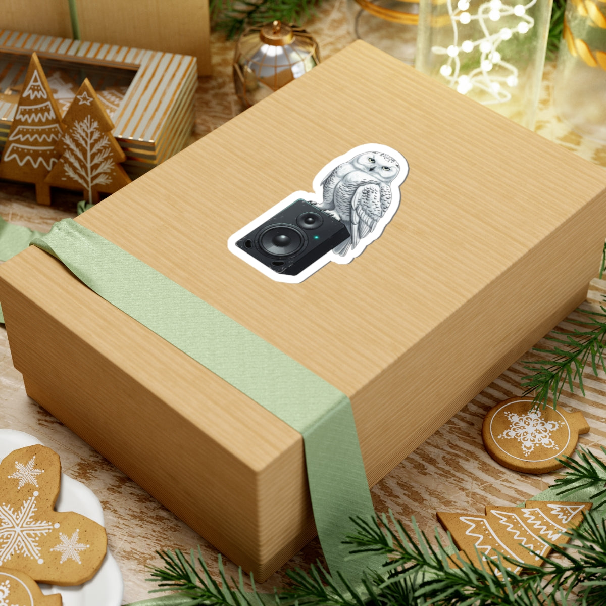 Snowy Owl on Speaker Sticker | Music meets Wildlife