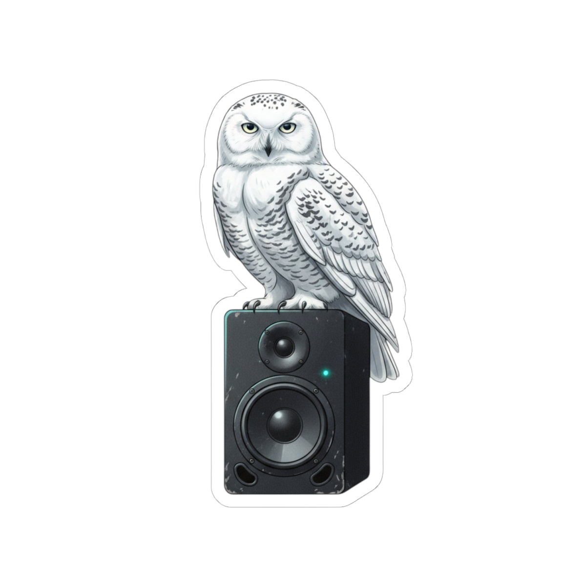 Snowy Owl on Speaker Sticker | Music meets Wildlife