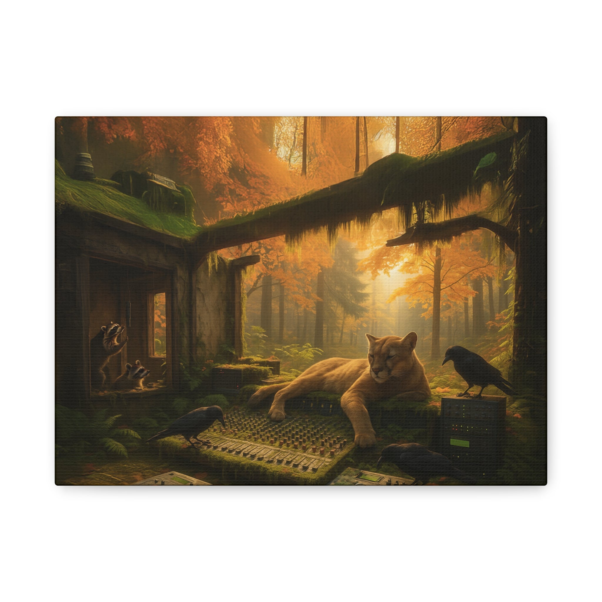 Autumn Forest Music Studio Cougar Canvas Art