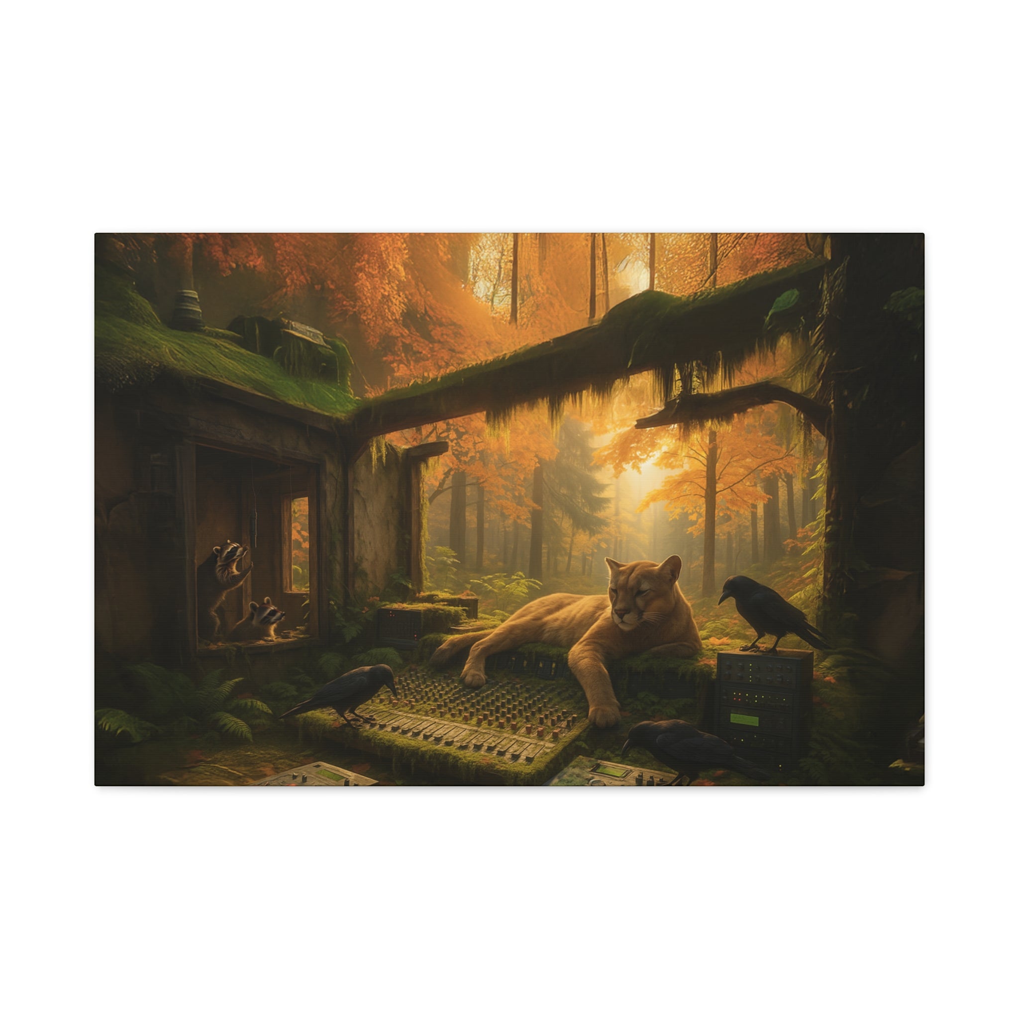 Autumn Forest Music Studio Cougar Canvas Art
