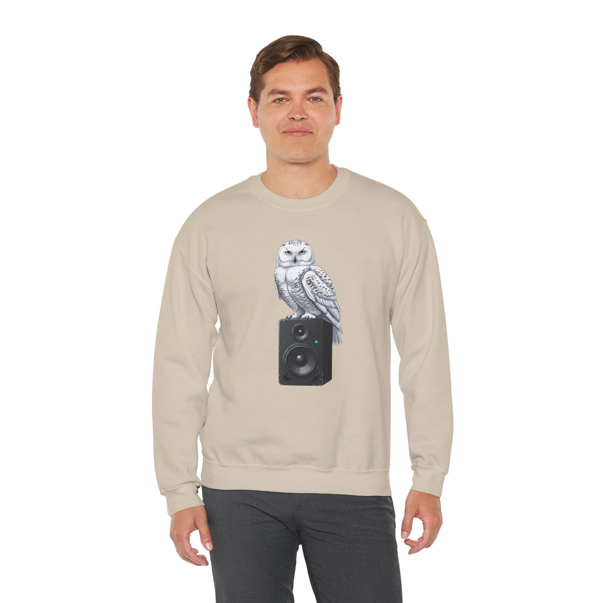 Snowy Owl Speaker Sweatshirt | Creature Music Graphic
