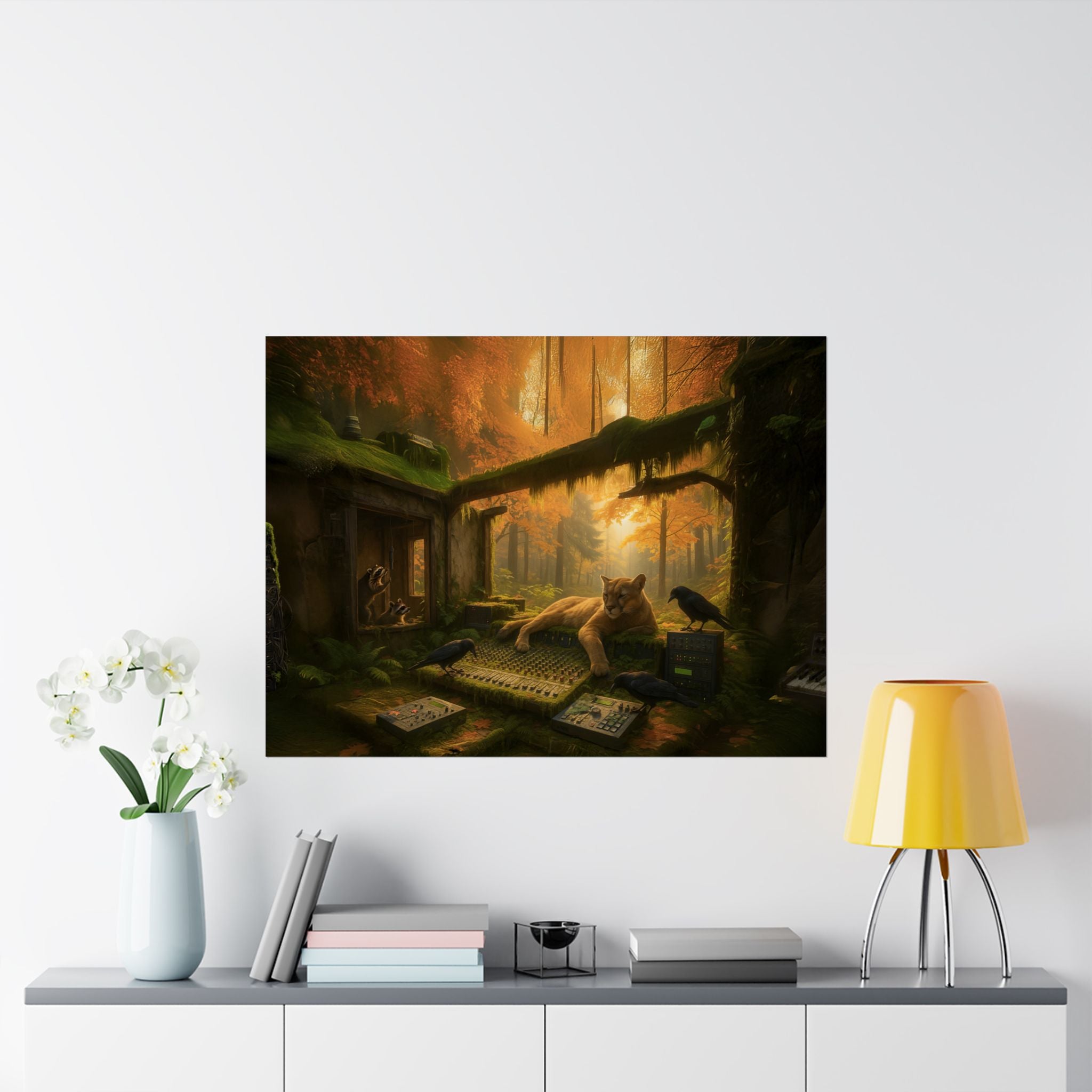 Autumn Forest Studio Wildlife Art Poster