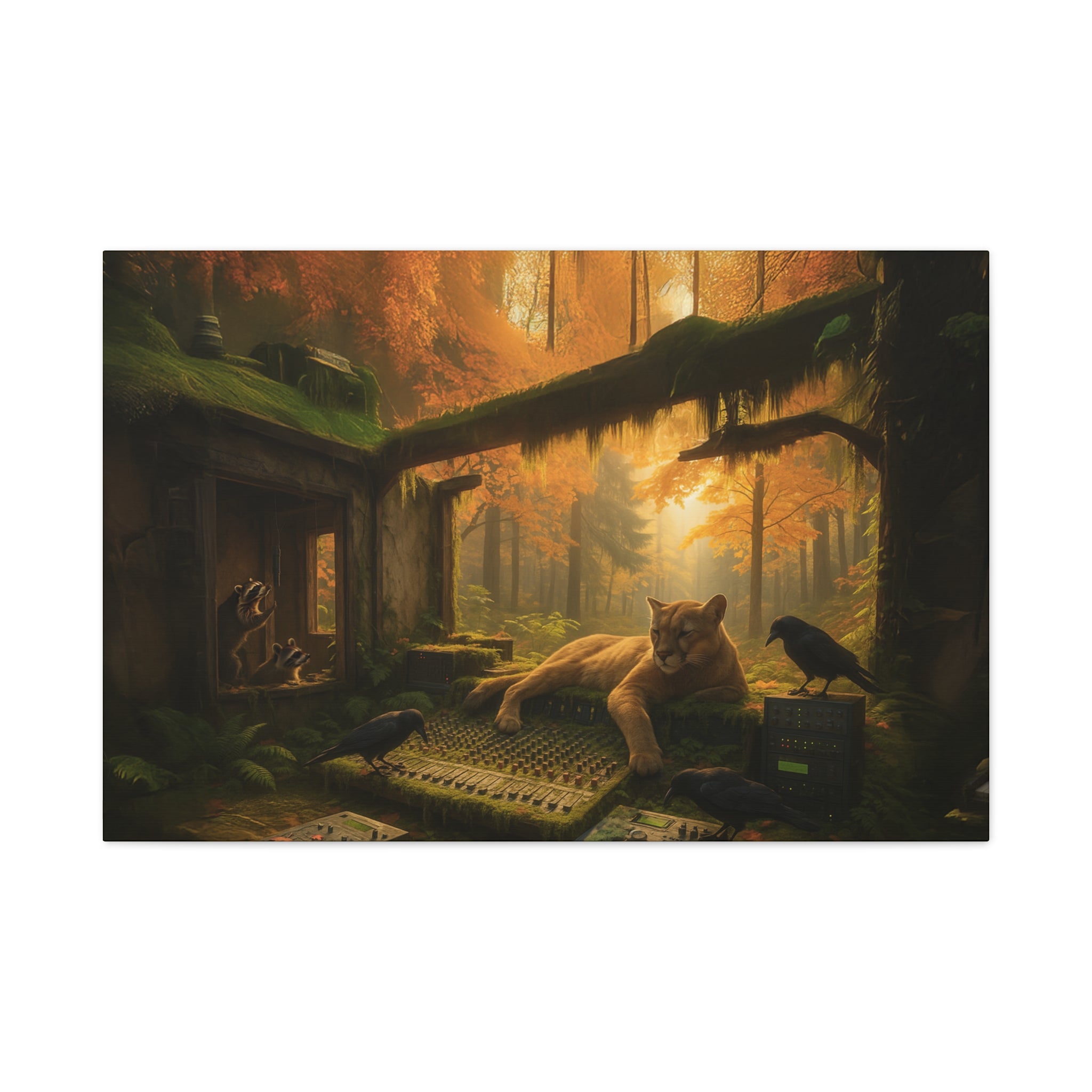Autumn Forest Music Studio Cougar Canvas Art