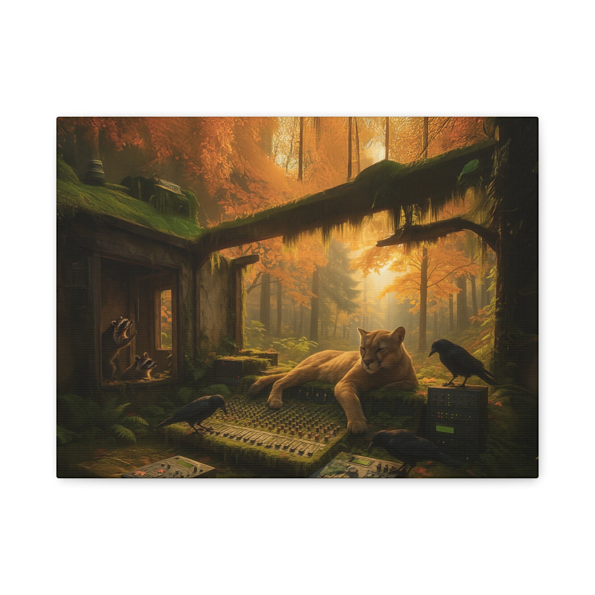 Autumn Forest Music Studio Cougar Canvas Art