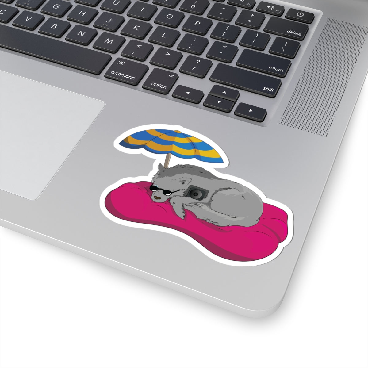 Floating Summer Wolf Sticker | Chill Malamute With Shades