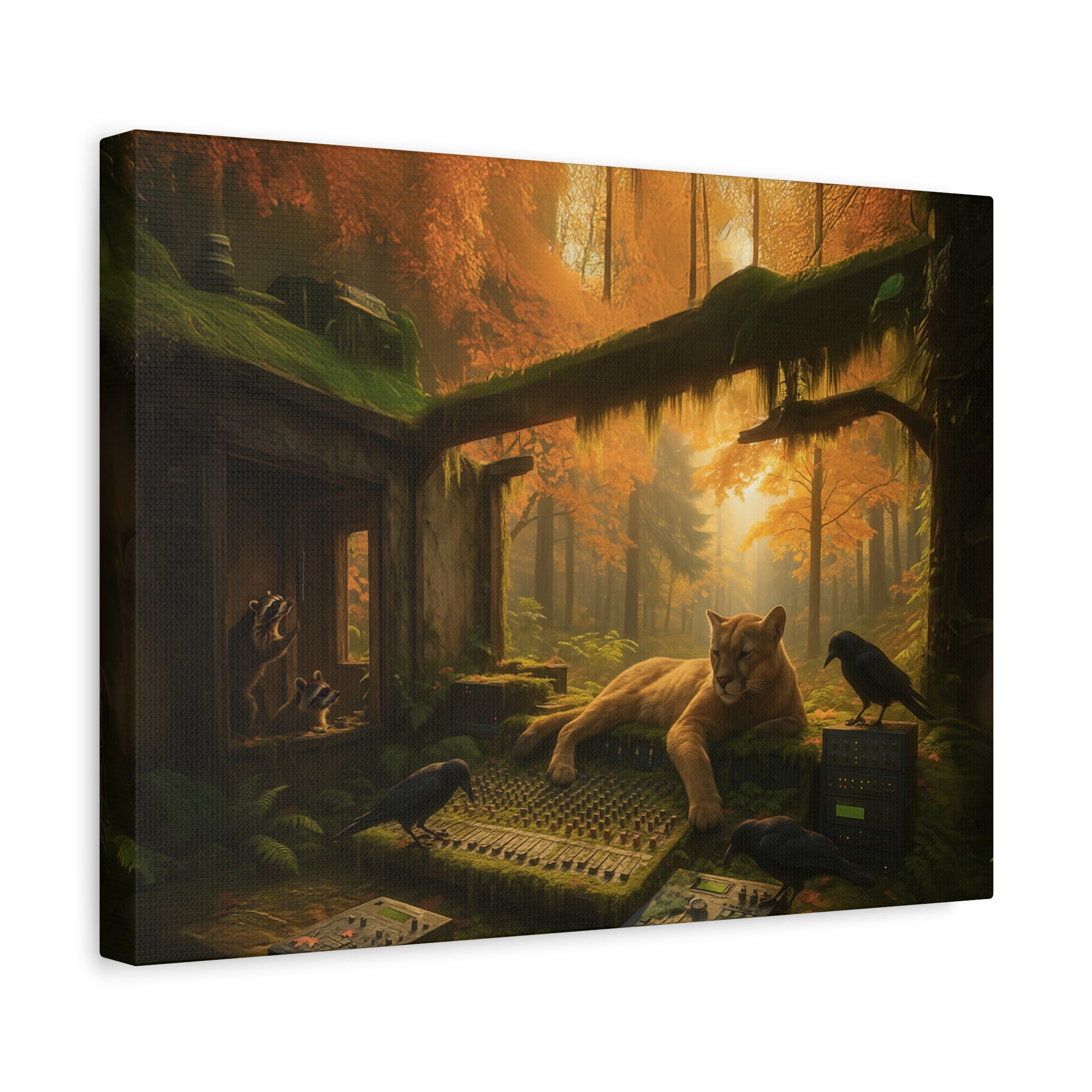 Autumn Forest Music Studio Cougar Canvas Art
