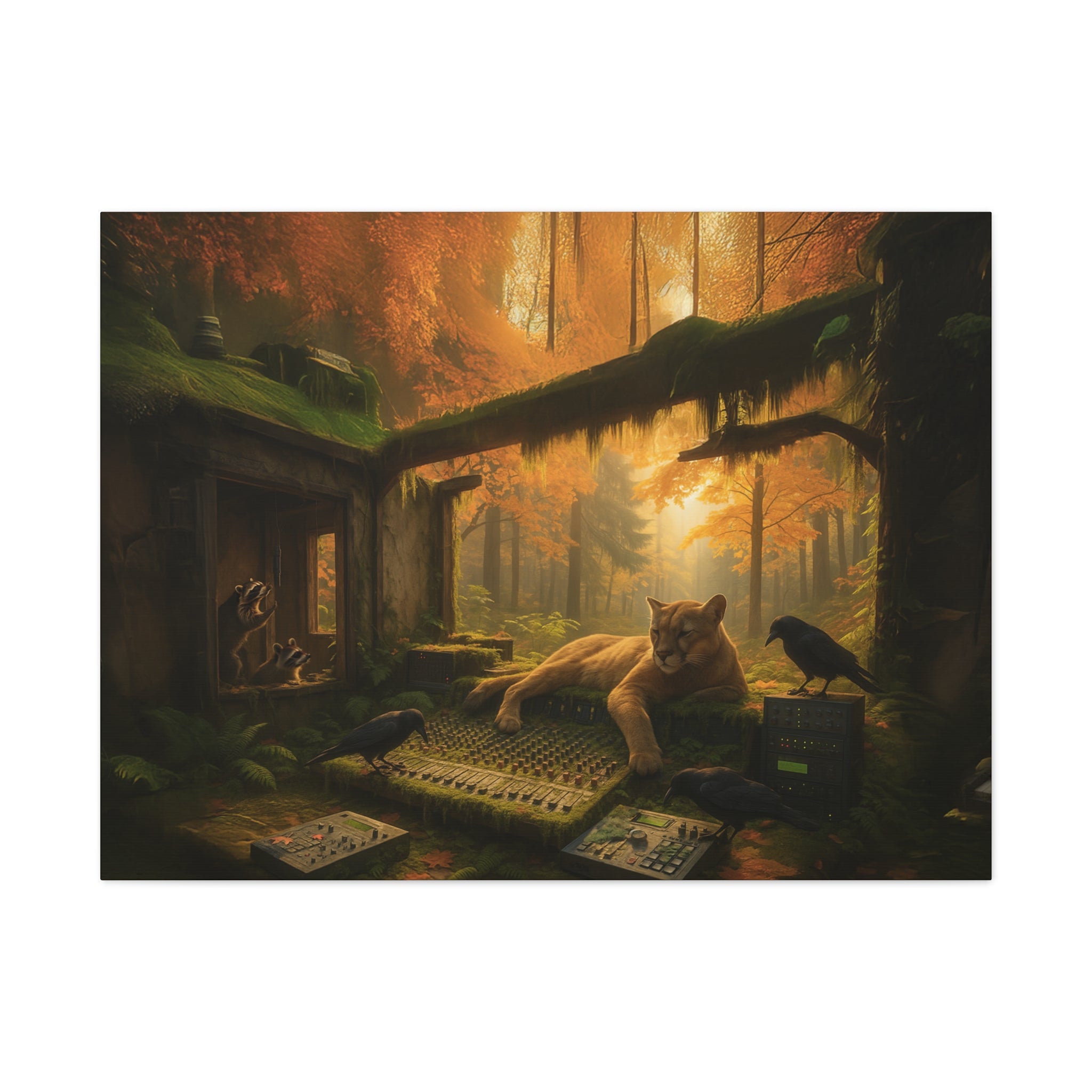 Autumn Forest Music Studio Cougar Canvas Art